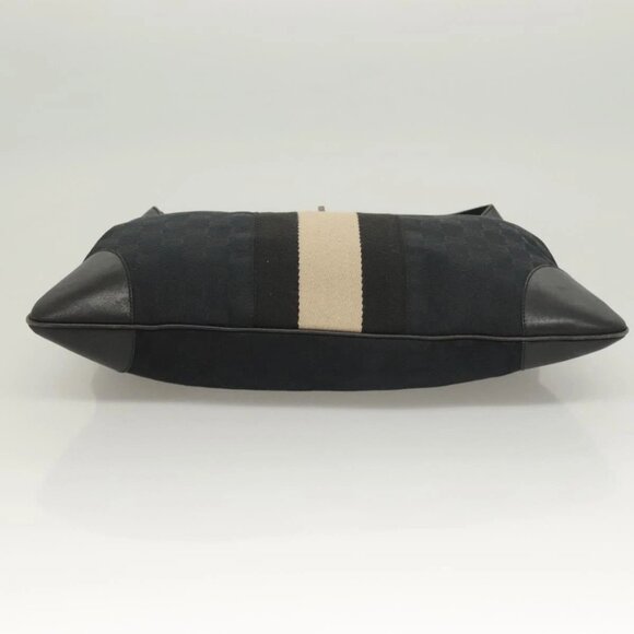 GUCCI GG Canvas Jackie Sherry Line Bag Black Silver 001 4075 Auth yk18571 - Picture 5 of 16